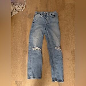 REDONE JEANS size 25, ripped knee